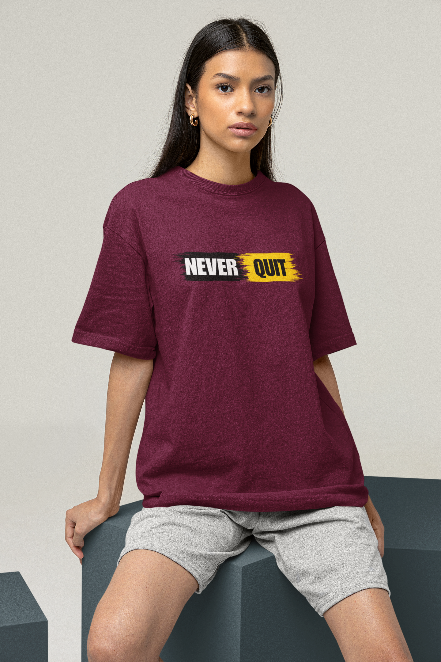 Never Quit Unisex Oversized Classic T-Shirt